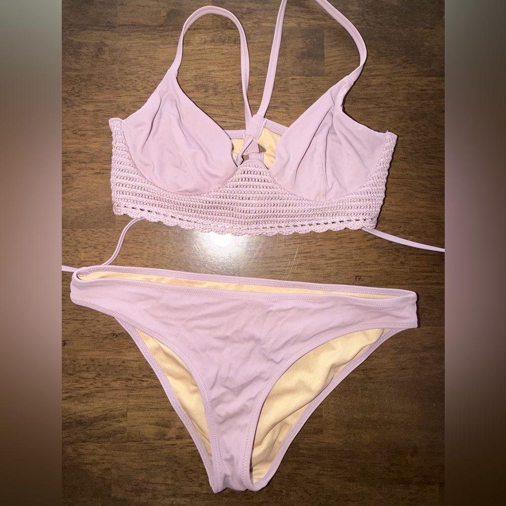 Lavander bikini knit design.   Small